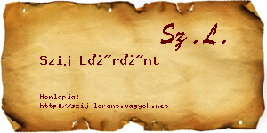 Szij Lóránt névjegykártya