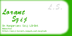 lorant szij business card